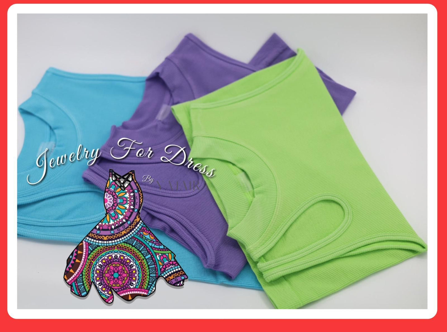 Colorful Ribbed Basic Tops