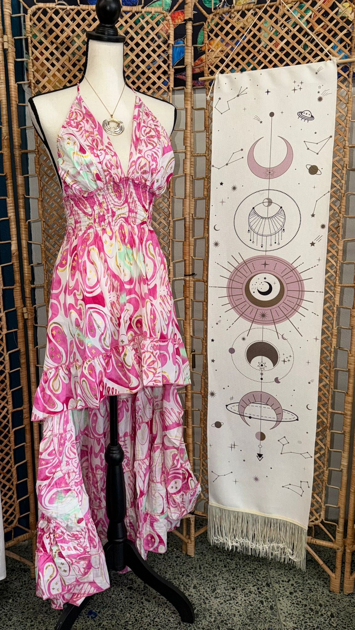 High Low Halter Print